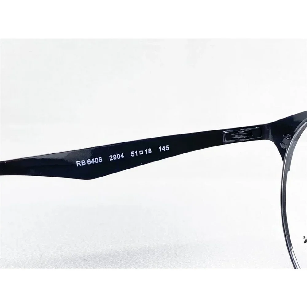 RAYBAN Unisex Eyeglasses RX6406-2904 Round Black 51-18-145